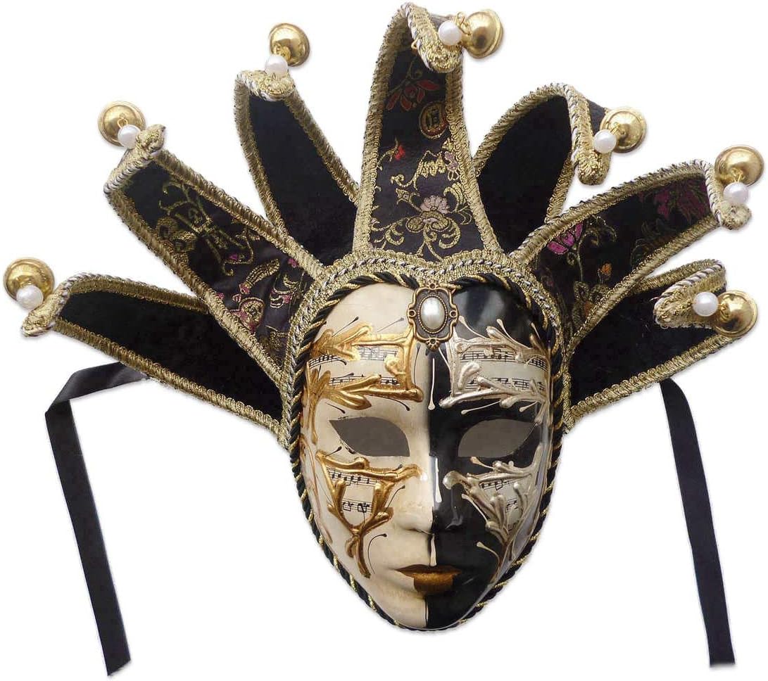 Volto Resin Music Jester Venetian Mask Masquerade Mardi Gras Wall Decorative Art Collection