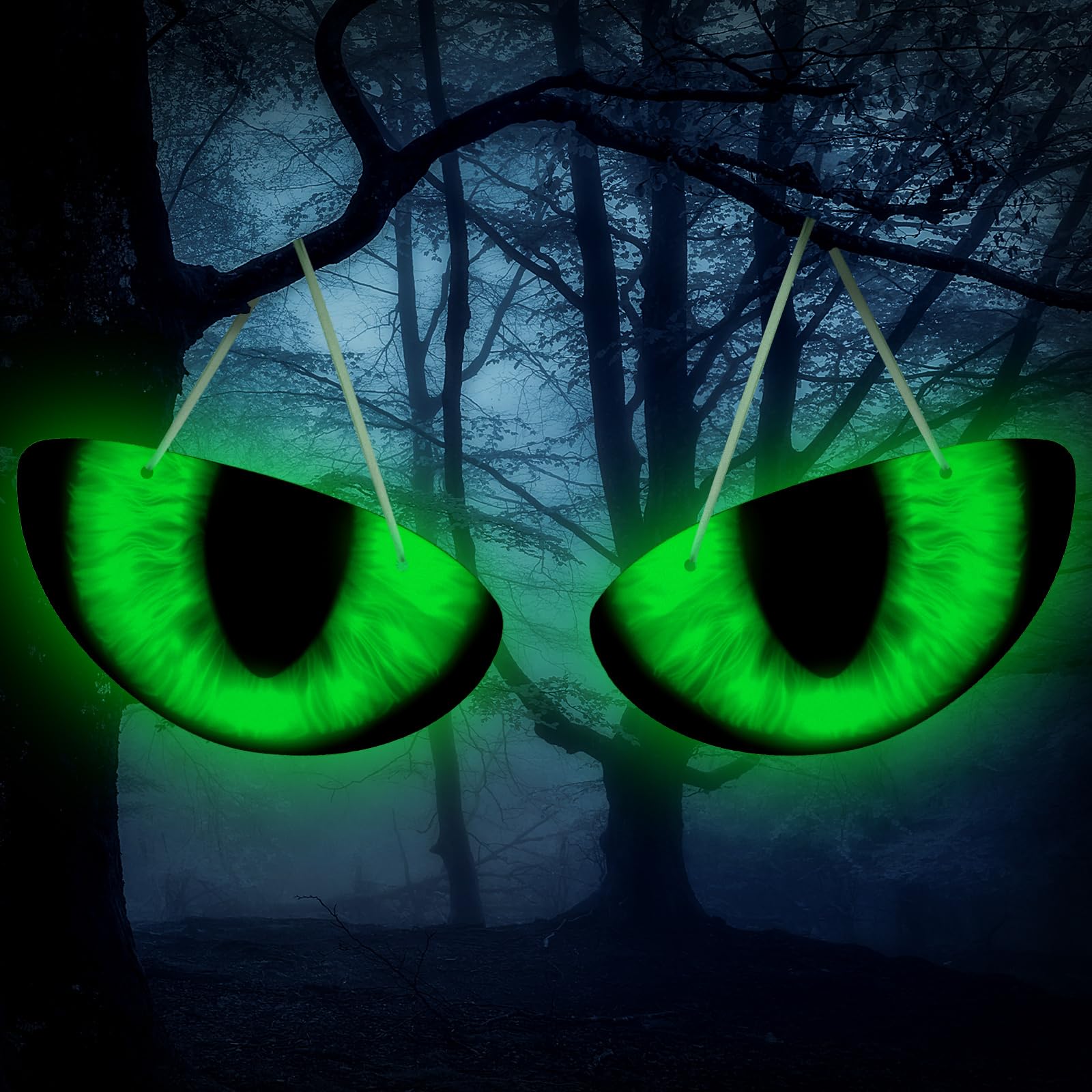 Photo 1 of WinnerWhy 2 Pcs Halloween Glow Eye Ball Huge in The Dark Eyeball Halloween Fake Eyeballs Glow Spooky Eyes for Window Wall Door Garden Lawn Stage Prop Yard Hanging Supplies(Spooky)