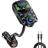 SOARUN Bluetooth 5.3 FM Transmitter for Car Bluetooth Car Adapter | PD30W &amp; USB Fast Charge, HiFi Treble &amp; Bass Player, 1.6"Display Hands-Free Calling Truck Radio with AUX Input/Output, TF Card