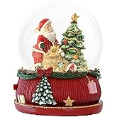Aobaks 8.25 Inch Height Christmas Snow Globe with Light up Musical Snowflakes Holiday Decoration, Santa Claus Oversized Resin Snowglobes, Christmas Holiday Decor.