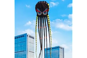 JTXCDFHMJ 3D 26ft Ultra Large & Funs Octopus Foil Kite with 1000D Kite String, Beach Park Outdoor Fun Beach Trip Great Gift to Kids Build