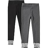 Chicduo 2 Pack Girls Fleece Lined Leggings Kids Cotton Winter Warm Leggings Girls Thick Thermal Stretchy Pants