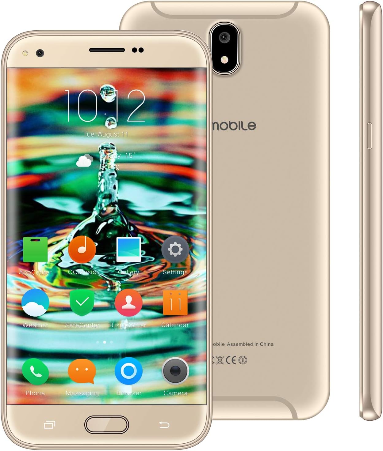 Unlocked Smartphones, V Mobile J5-N 8Pcs, Android Phones 7.0 16GB ROM 5MP Rear Camera, Dual SIM Unlocked Smartphone, 2800mAh Battery Quad Core for AT&T/T Mobile WiFi GPS (Gold, 1+16G)