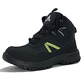 AUVYI Steel Toe Work Boots for Men - Wide Toe Safety Shoes with Slip-Resistant Rubber Sole, Breathable & Comfortable Industrial Construction Footwear