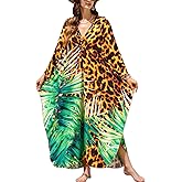 NFVNKJ Kaftan Dresses for Women Plus Size Caftan Swimsuit Cover Up, Boho Beach Dress with Batwing Sleeves