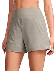 CRZ YOGA Women's Lightweight Mid Rise Hiking Shorts