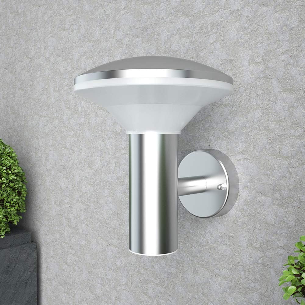 NBHANYUAN Lighting Outdoor Wall Light,SUS304 Stainless Steel LED Outside Wall Lights,IP44 Waterproof Wall Lights for Porch,Patio,Silver,1000LM 3000K Warm White - Image 5