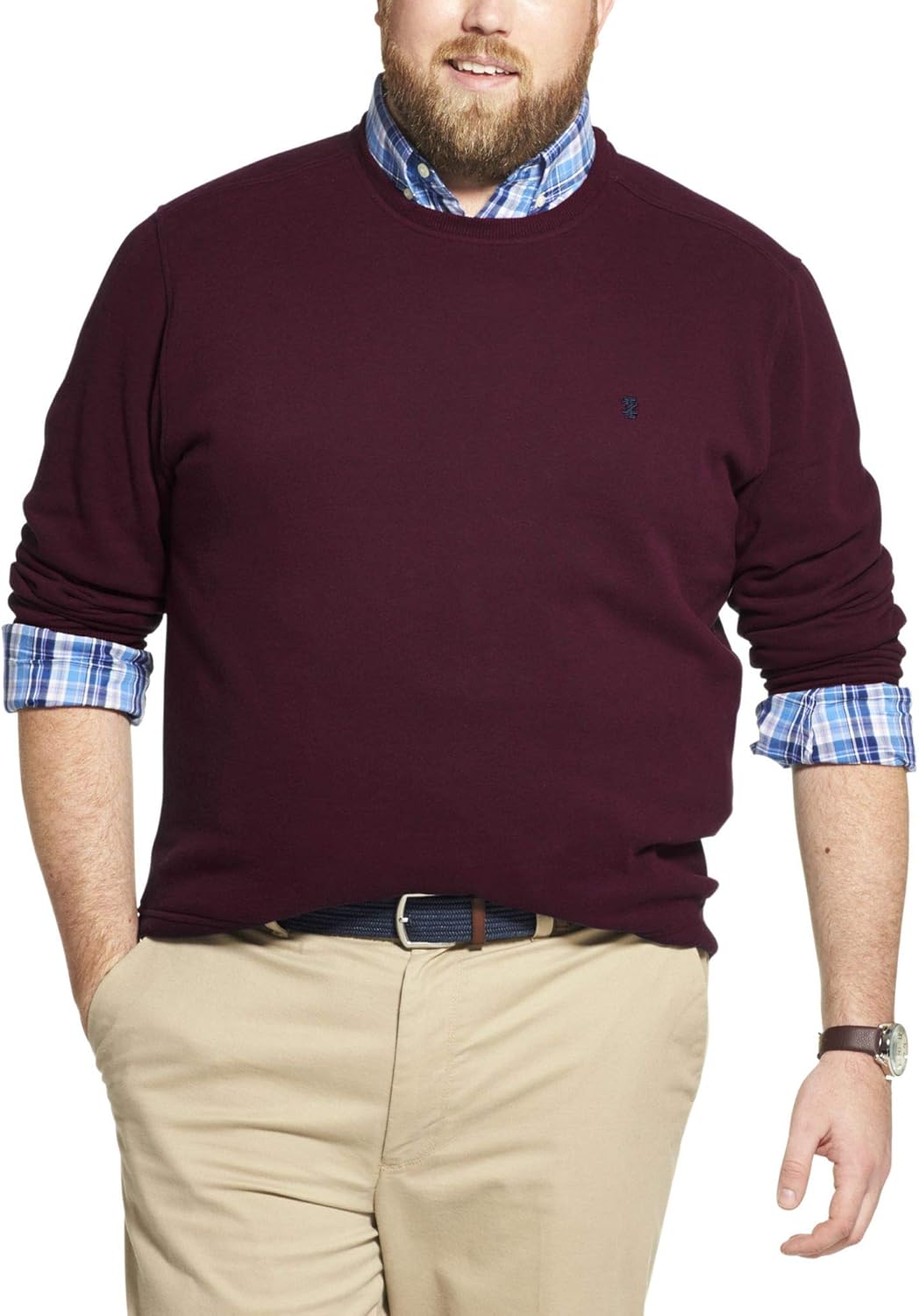 IZOD Men's Big and Tall Advantage Performance Crewneck Fleece Sweatshirt at  Men’s Clothing store