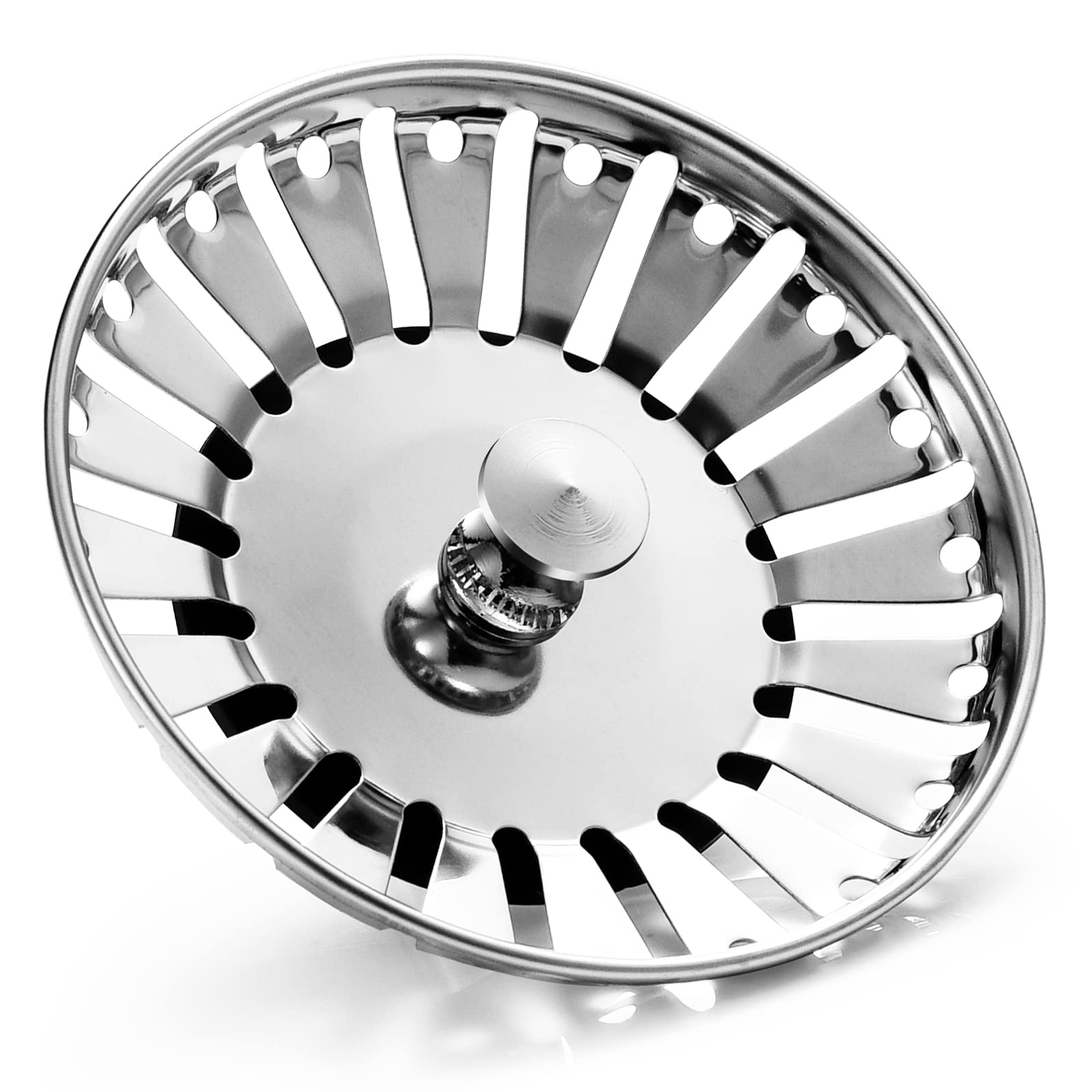 Upgraded Kitchen Sink Plug Strainer Stainless Steel Strainers Sink Plugs Replacement Drain Stopper for Food/Hair Catcher - UK Sinks Hole Diameter (84mm)