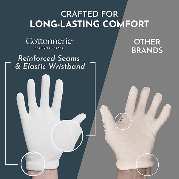 GAXCOO COTTONNERIE COTTON GLOVES FOR DRY HANDS SLEEPING, MOISTURIZING GLOVES OVERNIGHT, HAND MOISTURIZER GLOVES, MOISTURE GLOVES FOR DRY HANDS OVERNIGHT, SLEEPING ECZEMA GLOVES, LARGE 8 PAIR, BLACK