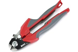 Ascend Tools 7 inch Wire Rope & Electrical Cable Cutter for Railing, Aircraft Seismic Structural Bicycle Cable | Induction Hardened Blades, No Frayed Cuts