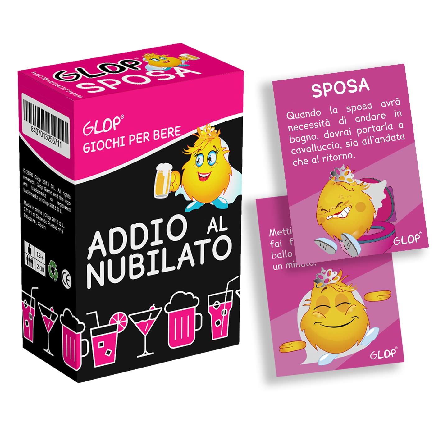 Glop Addio al Nubilato - Team Bride - Giochi Alcolici - Giochi per Bere - Futura Sposa per Festa Addio al Nubilato - Giochi da Tavolo per Adulti - Addio al Nubilato Gadget - Giochi Addio al Nubilato