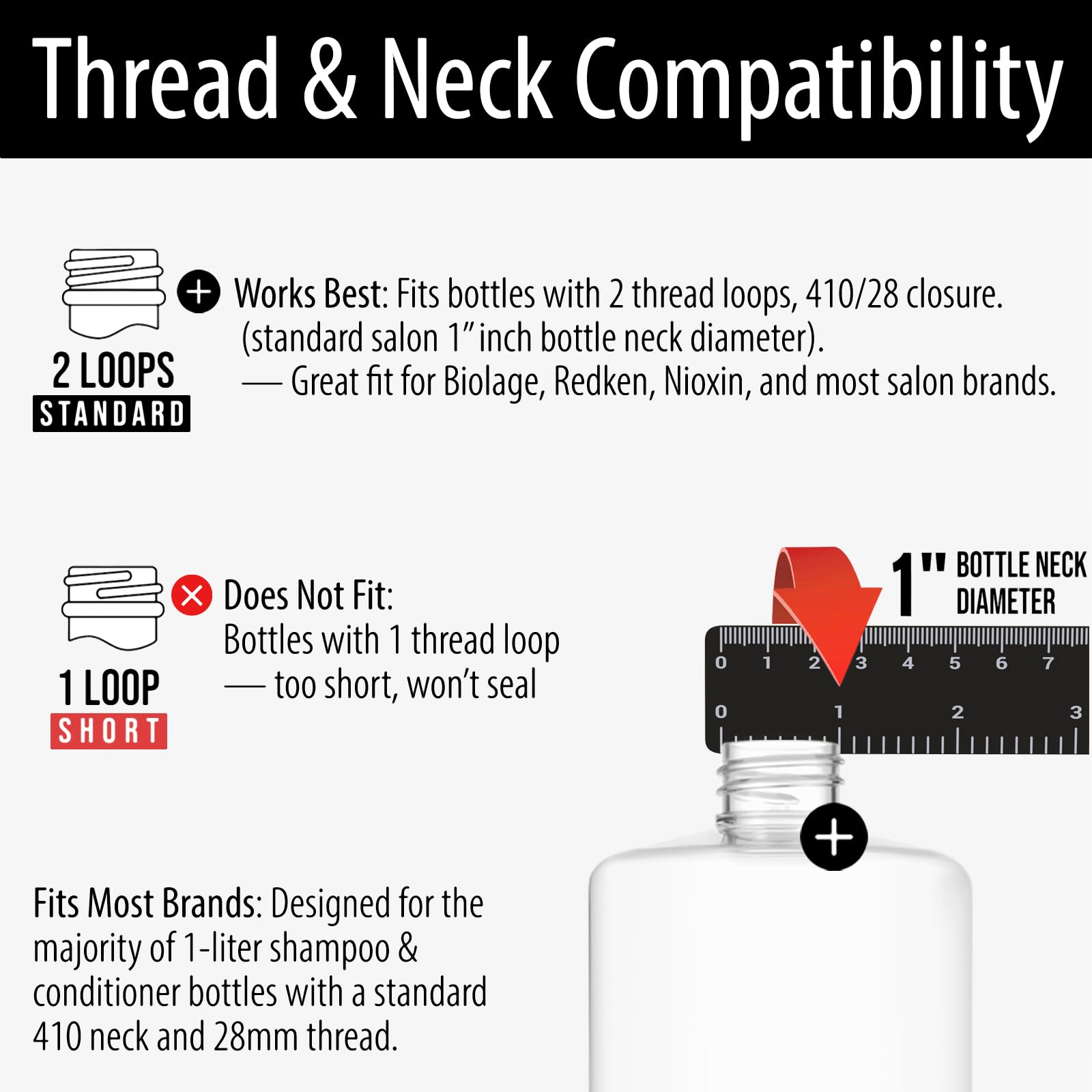 Bar5F Pump for 33.8-Oz Shampoo and Conditioner Liter Bottles (Fits 1