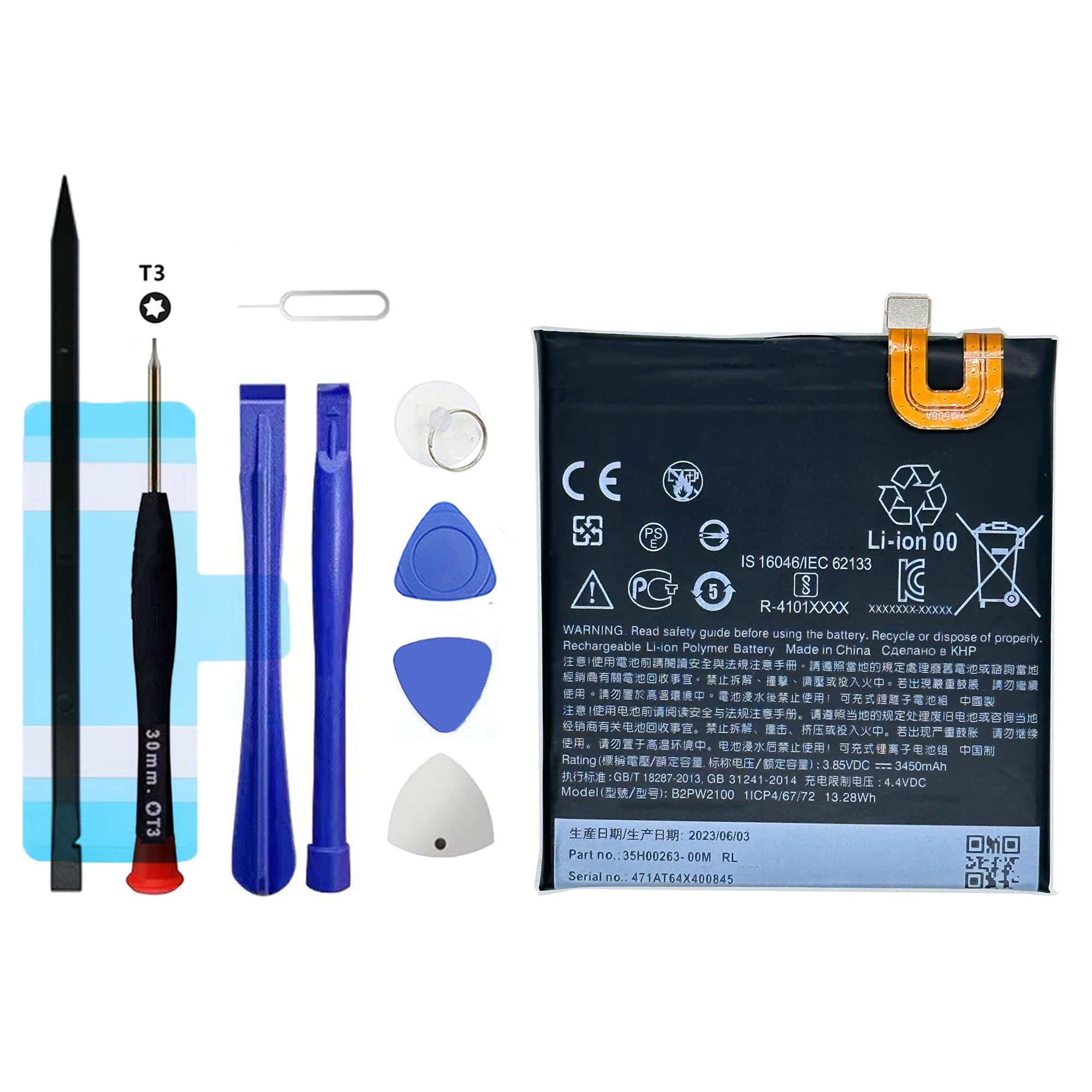 Photo 1 of Vvuilsty B2PW2100 Replacement Battery for Pixel XL,Rechargeable 0 Cycle Battery Compatible with Google Pixel XL 5.5 with Repair Tool Kits