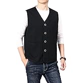 PRIJOUHE Men's Casual Outdoor Cotton Vest Lightweight Breathable Multi-Pocket Fishing Safari Travel Vests Outwear
