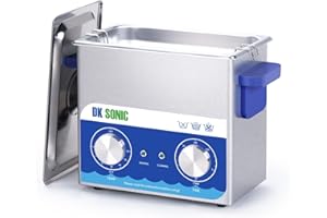 DK SONIC Ultrasonic Cleaner,3L 120W Ultrasonic Jewelry Cleaner with Heater& Mechanical Timer,Sonic Cleaner for Cleaning Jewelry,Eyeglasses,Coins(Include Basket)