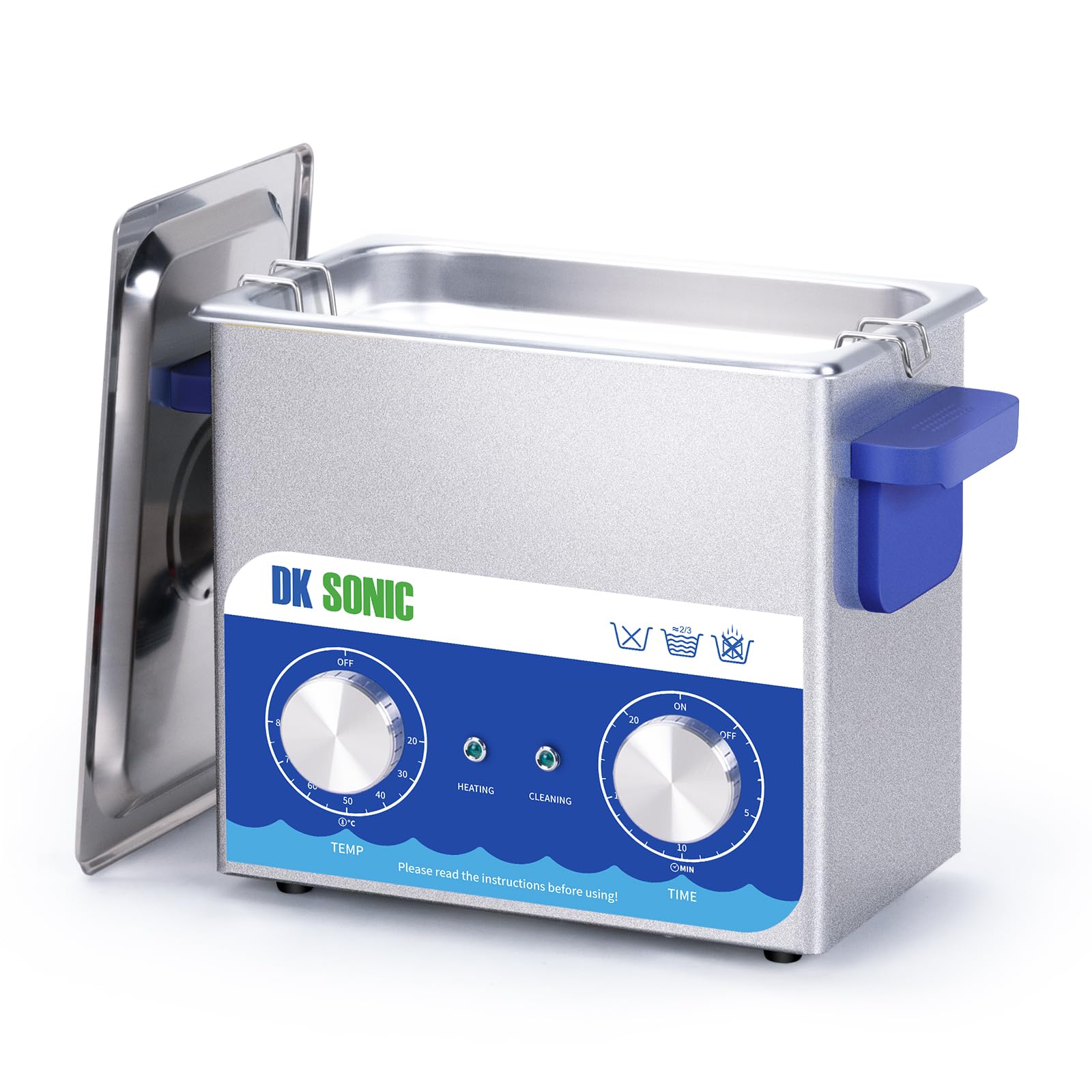 DK SONIC Ultrasonic Cleaner,3L 120W Ultrasonic Jewelry Cleaner with Heater& Mechanical Timer,Sonic Cleaner for Cleaning Jewelry,Eyeglasses,Coins(Include Basket)