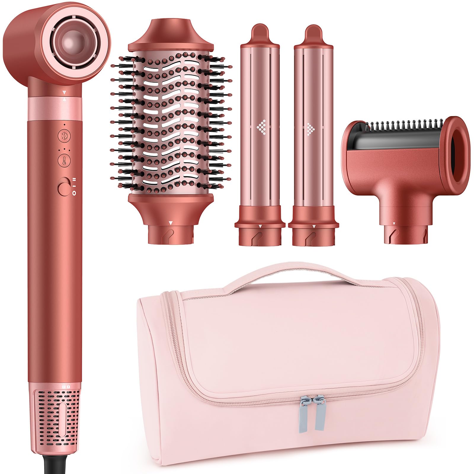 Photo 1 of MESCOMB 5 in 1 High-Speed Hot Air Styler - Professional Frizz-Free Hair Dryer Brush, Fast Drying Hair Dryer, No Heat Damage Air Styler Wrap - Curl, Volumize, Straighten with Travel Bag