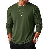 MAGCOMSEN Mens Long Sleeve Tee Shirts Lightweight Moisture Wicking Casual Comfort Crewneck Plain Long Sleeve Shirts