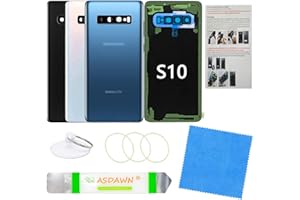 ASDAWN Galaxy S10 Replacement Back Glass Panel Case with Installation Manual + Pre-Installed Camera Lens + All The Adhesive + Repair Tool Kit for Samsung Galaxy S10 SM-G973 All Carriers (Prism Blue)