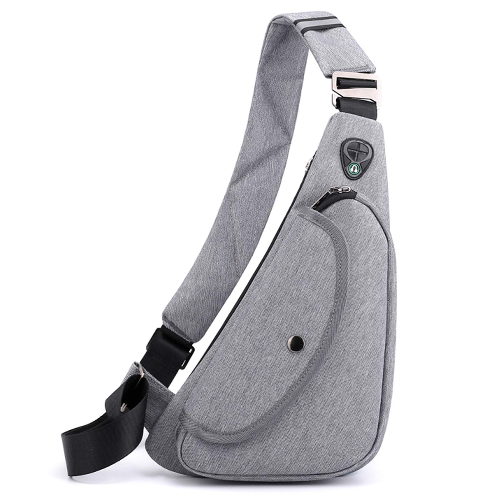 FANDARE Sling Bags Mens Shoulder Unbalance Backpacks Ultra-Light Chest Pack Multipurpose Crossbody Bags for Boy Outdoor Sport Travel Gym Running Hiking Daypack Gray A