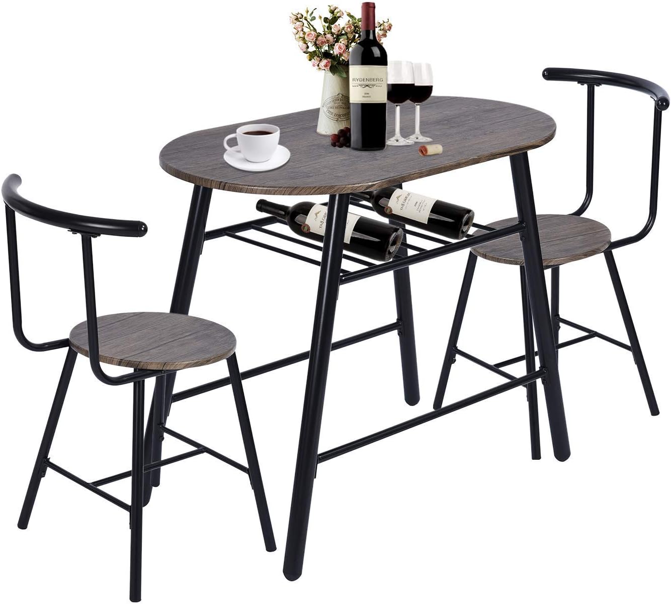Amazon Com Greenforest 3 Piece Dining Table And Chairs Set