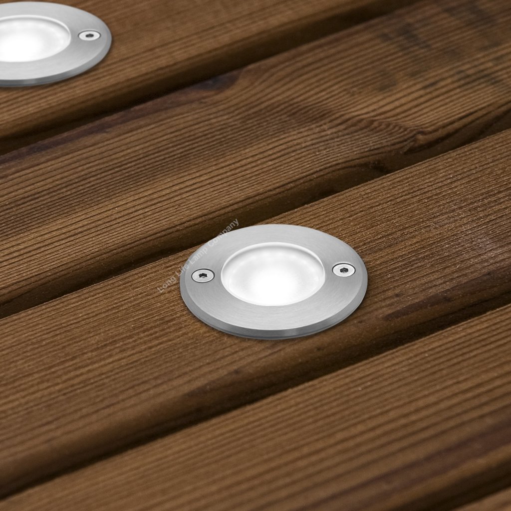 LED Ground Walkover Lights Outdoor Round Decking Light Stainless Steel eBay