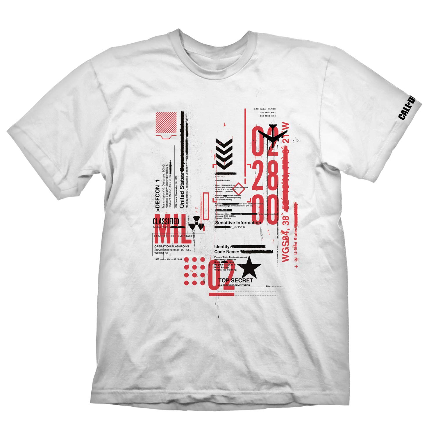 Gaya Call of Duty: Cold War T-Shirt Defcon-1" White L