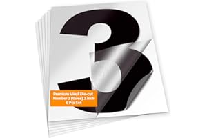 iSYFIX Black Vinyl Number 3 (Three) Stickers - 6 Pack 2 inch Self Adhesive - Premium Decal Die Cut & Pre-Spaced for Mailbox, Signs, Door, Cars, Trucks, Home, Business, Address Number, Indoor & Outdoor
