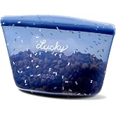 Stasher Reusable Silicone Dog Food Container and Travel Treat Bag, 4-Cup | Food Safe Silicone, Airtight Seal, Leak-Free, Freezer, Dishwasher, Dog Travel Accessories, Food Travel Container, Dog Treats