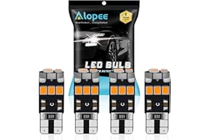 Alopee 4PCS 194 LED Bulb Amber, C194 Bulb 9SMD 2835 Chips, 912 LED Bulb, 921 2825 W5W 158 501 Error Free Replacement for Car Marker Light DC 12V