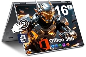 jumper 16 inch Touchscreen Laptop, 16GB RAM 640GB Storage Ordinateur Portable, 1 Year Office 365, Fingerprint Reader, Backlit