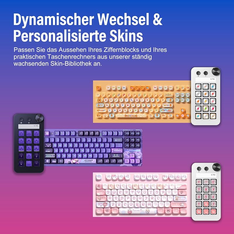 N1 3-in-1 Macro Keypad:15 LCD Keys,Numpad& Calculator-Programmable Stream Controller Deck&Studio Controller for Streaming,Work,Gaming(Mac 14.0+/Win10+)-White