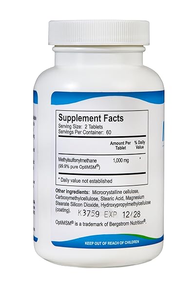 KALA HEALTH MSMPURE MSM TABLETS– 1,000 MG ORGANIC SULFUR PER TABLET FOR JOINT FLEXIBILITY, SKIN APPEARANCE, HAIR & NAIL SUPPORT – 120 COUNT, USA MADE MSM