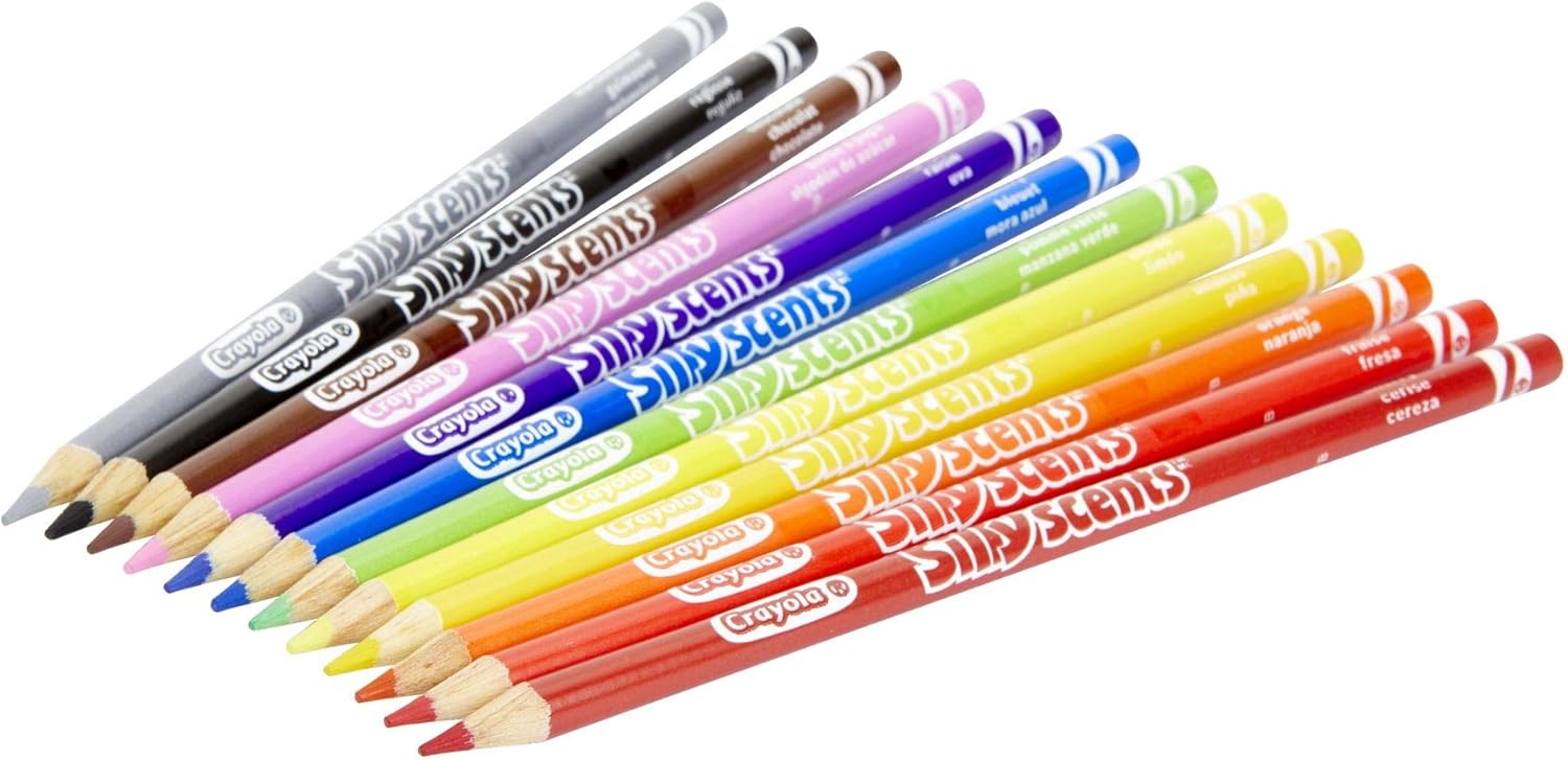Crayola Silly Scents Scented Colored Pencils, Gift for Kids, 12ct, Assorted, 0.3 x 3.5 x 8.4 inches: Toys & Games
