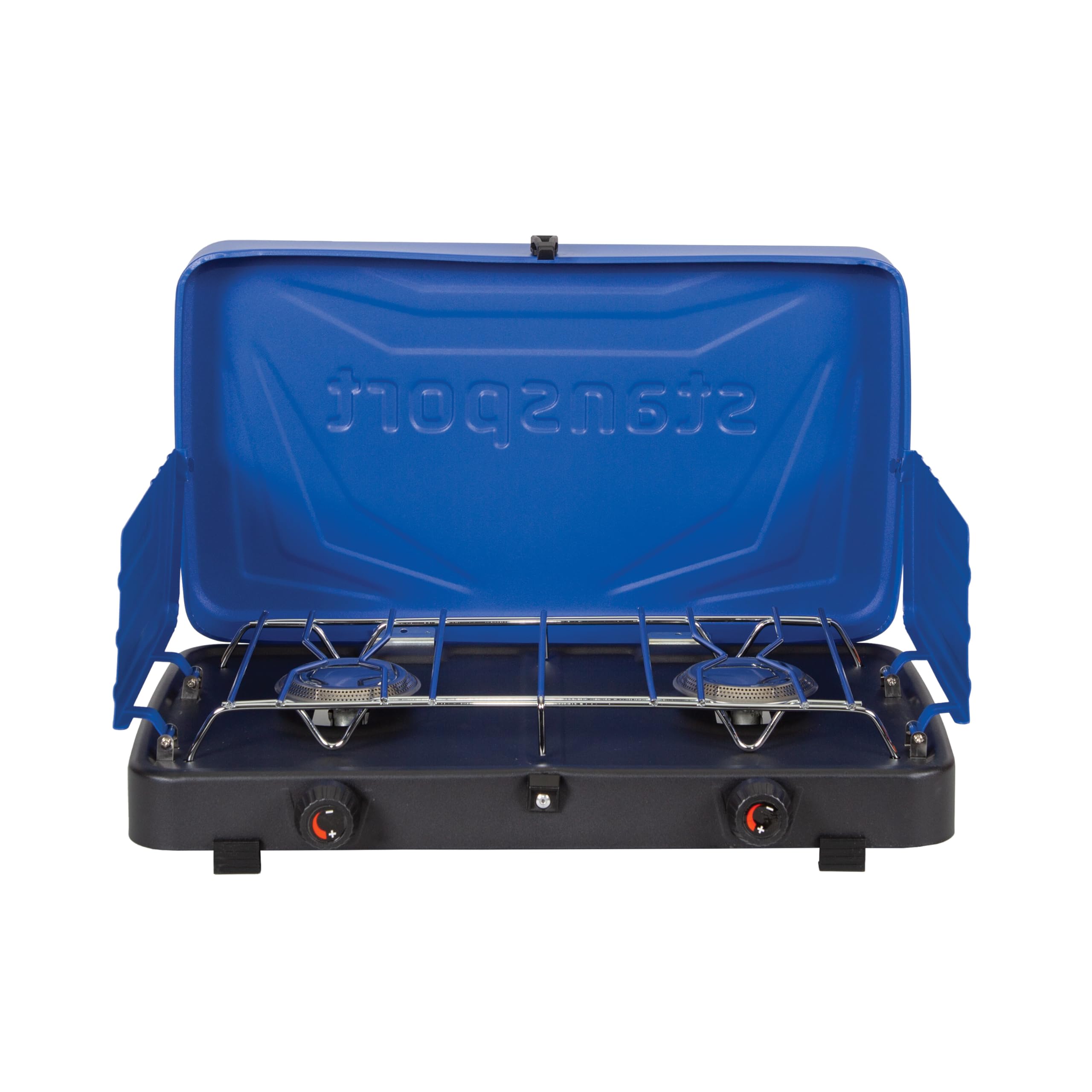 Photo 1 of (used)(see all images) Stansport 2-Burner Regulated Propane Stove - 20,000 BTUs