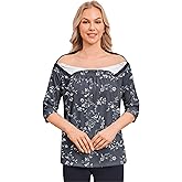 Deyeek Post Shoulder Surgery Shirt for Women Chemo Tear Away Shirt Snap Button 3/4 Sleeve Recovery Adaptive Clothing