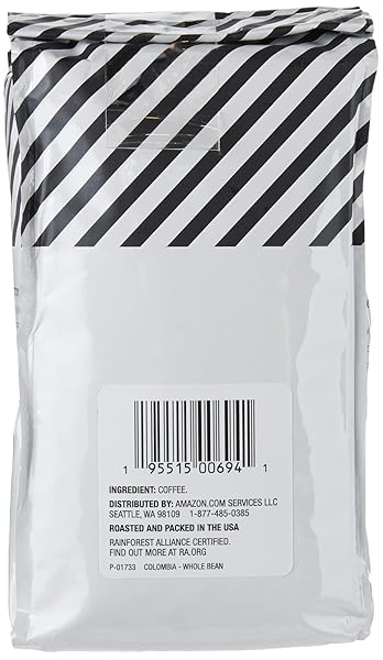 AMAZON FRESH COLOMBIA WHOLE BEAN COFFEE, MEDIUM ROAST, 12 OUNCE