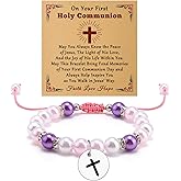 Christian Gifts for Women Religious Faith Based Present Beaded Bracelet Keepsake Catholic Baptism First Communion Confirmation Gifts Christmas Birthday Present for Her Mom Sister Jewelry Bracelet