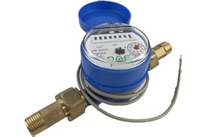 DAE AS-50mP 1/2" Water Meter with Pulse Output, Measuring in Liters + NPT Couplings