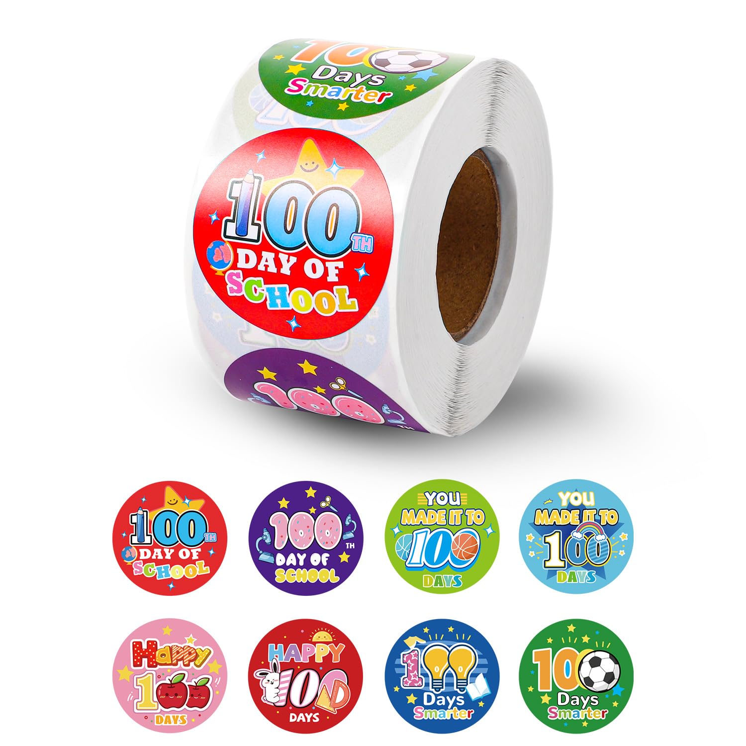 500pcs 100 Days of School Stickers, One Hundred Days Encouragement Stickers School Teacher Incentive Reward Sticker for Kids School Party Decoration