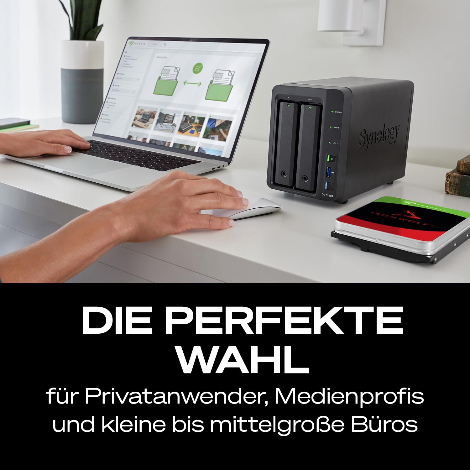 Seagate IronWolf 12TB, NAS Interne Festplatte HDD, 3.5 Zoll, 7200 U/Min, CMR, 256 MB Cache, SATA 6GB/s, silber, inkl. Data Rescue Service (ST12000VNZ008) 5