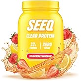 SEEQ Clear Whey Isolate Protein Powder, Strawberry Lemonade - 22 Servings, 22g Protein Per Serving - 0g Lactose, Sugar-Free, Keto-Friendly, Soy Free - Juice-Like Protein, Post-Workout