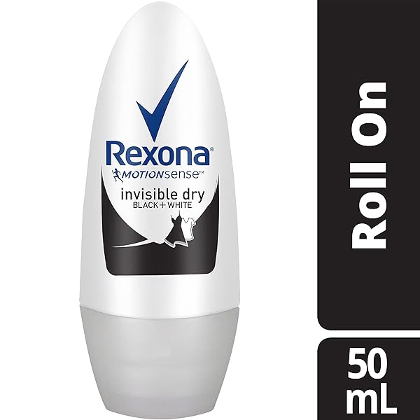 REXONA WOMEN ANTIPERSPIRANT ROLL ON DEODORANT INVISIBLE DRY BLACK+WHITE 50ML