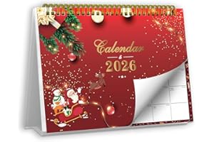 YMUMUDA Small Desk Calendar 2026 - Standing 2026 Desk Calendar, Oct.2025 to Dec.2026, 8" x 6", Monthly Flip Desktop Calendar with To Do List, Your Personal Desk Planner with Pocket for Work Home Office