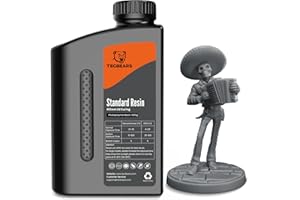 TECBEARS 3D Printer Resin 1KG,405nm UV Curing Standard Resin, Fast Curing 3D Printing Liquid Photopolymer Resin for LCD DLP SLA 3D Printers, Low Shrinkage, High Precision, 1000g, Dark Grey
