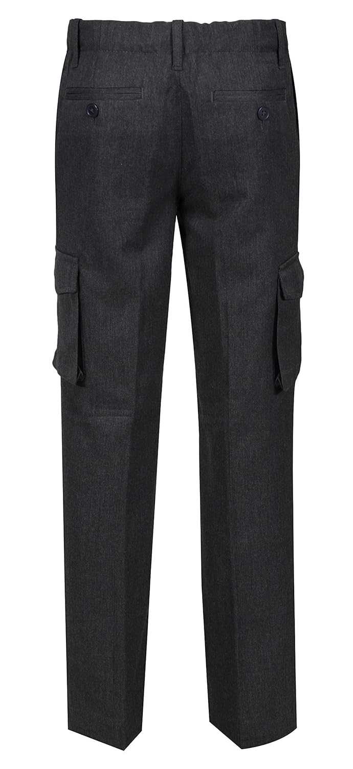 slim fit grey school trousers