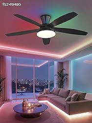 ZMISHIBO 48 inch RGB Ceiling Fans with Lights and