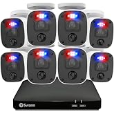 Swann Home Wired DVR 4K Security Camera System, 8 Channels, 8 Bullet Cameras Outdoor, 1TB HDD Storage, Color Night Vision, Bright Spotlights, Smart AI Alerts, Advanced Motion Detection, 24/7 Recording