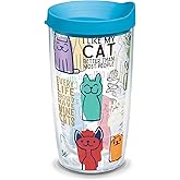 Tervis Cat Sayings Made in USA Double Walled Insulated Tumbler Travel Cup Keeps Drinks Cold & Hot, 16oz, Classic